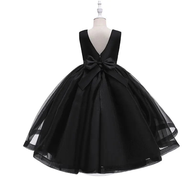 HETISO Kids Dresses Children Elegant Long Prom Tulle Gowns New Girl Princess Dress Teen Wedding Bridesmaid Costume 3-12 Years