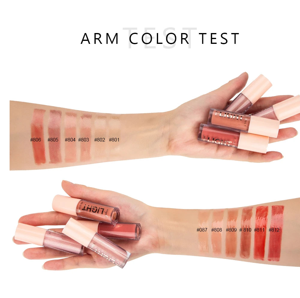 12 Colors Mirror Pearl Lip Gloss Waterproof Long Lasting Moisturizing Lipstick Shine Glitter Lip Gloss Women Makeup Cosmetic