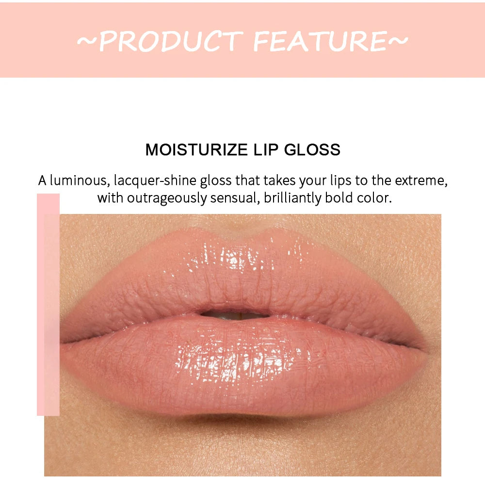 12 Colors Mirror Pearl Lip Gloss Waterproof Long Lasting Moisturizing Lipstick Shine Glitter Lip Gloss Women Makeup Cosmetic