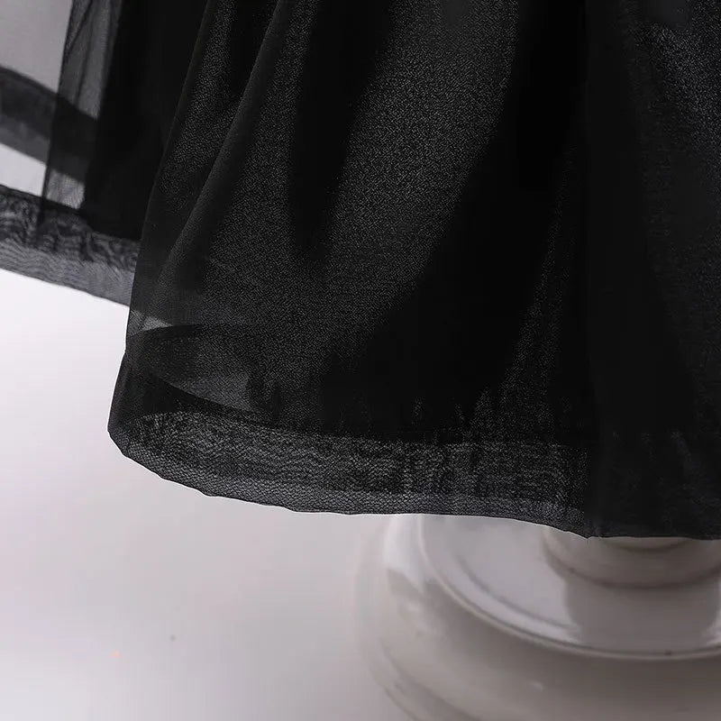 HETISO Kids Dresses Children Elegant Long Prom Tulle Gowns New Girl Princess Dress Teen Wedding Bridesmaid Costume 3-12 Years