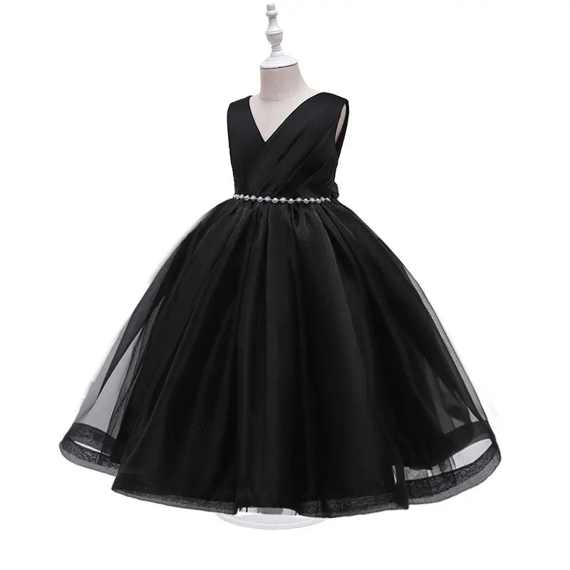HETISO Kids Dresses Children Elegant Long Prom Tulle Gowns New Girl Princess Dress Teen Wedding Bridesmaid Costume 3-12 Years