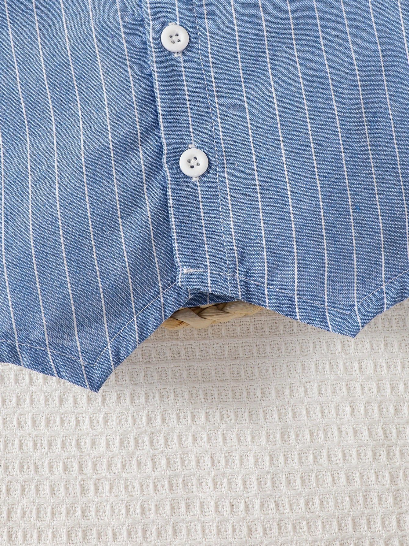 Baby Boy Little Gentleman Set Lapel Stripe Fake Two piece Top and Shorts Set Suitable for 0-3 Year Toddlers Birthday Party Set