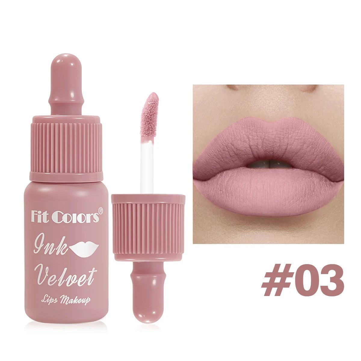 FIT COLORS 6 Color Matte Velvet Liquid Lip Gloss Long Lasting Non-Stick Cup Waterproof Intense Color Showing Lip Mud