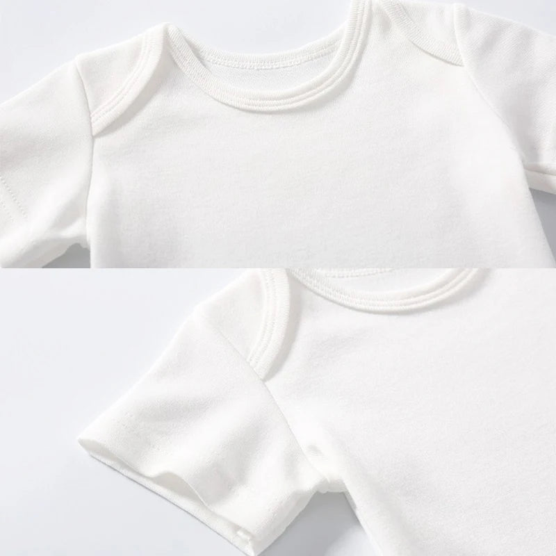 100%Cotton Baby Boys Girls Romper Short Sleeve Funny Letter Print I Love Mom Dad Jumpsuit Infant Newborn Costume Clothes