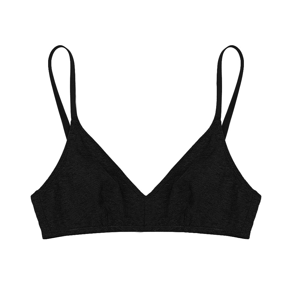 Varsbaby Women Wireless Unlined Bra Simple Sports Bralette Everyday Soft Black Grey Brown White Bra for Lady