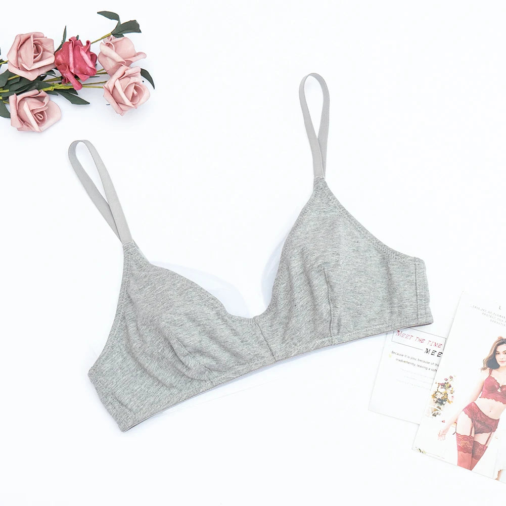 Varsbaby Women Wireless Unlined Bra Simple Sports Bralette Everyday Soft Black Grey Brown White Bra for Lady