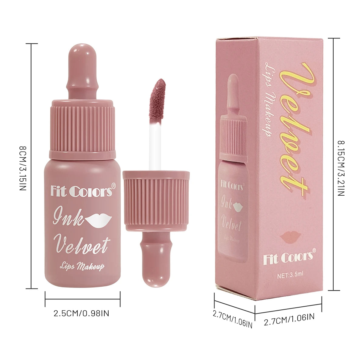 FIT COLORS 6 Color Matte Velvet Liquid Lip Gloss Long Lasting Non-Stick Cup Waterproof Intense Color Showing Lip Mud