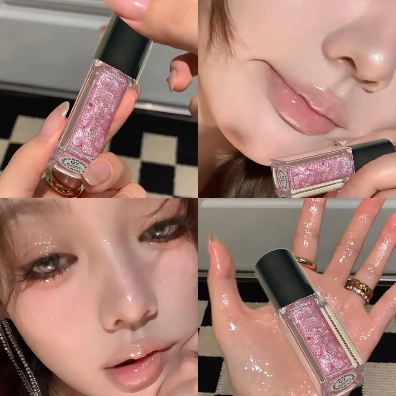 Herorange Starlight Radiant Lip Gloss Pearlescent Fine Shimmer Long-Lasting Moisturizing Non-Fading Non-Sticky Clear Watery Lip Glaze