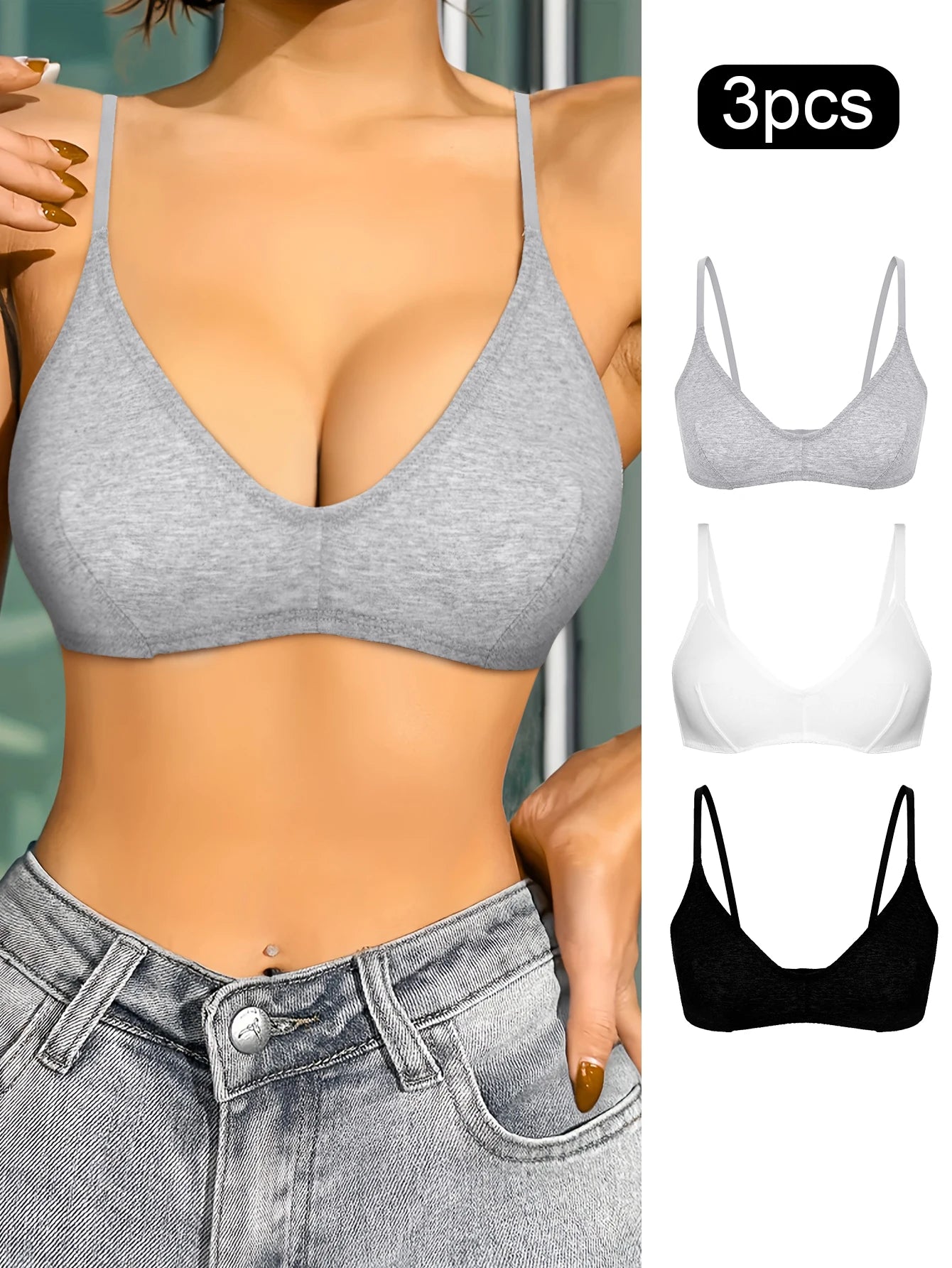 Varsbaby Women Wireless Unlined Bra Simple Sports Bralette Everyday Soft Black Grey Brown White Bra for Lady