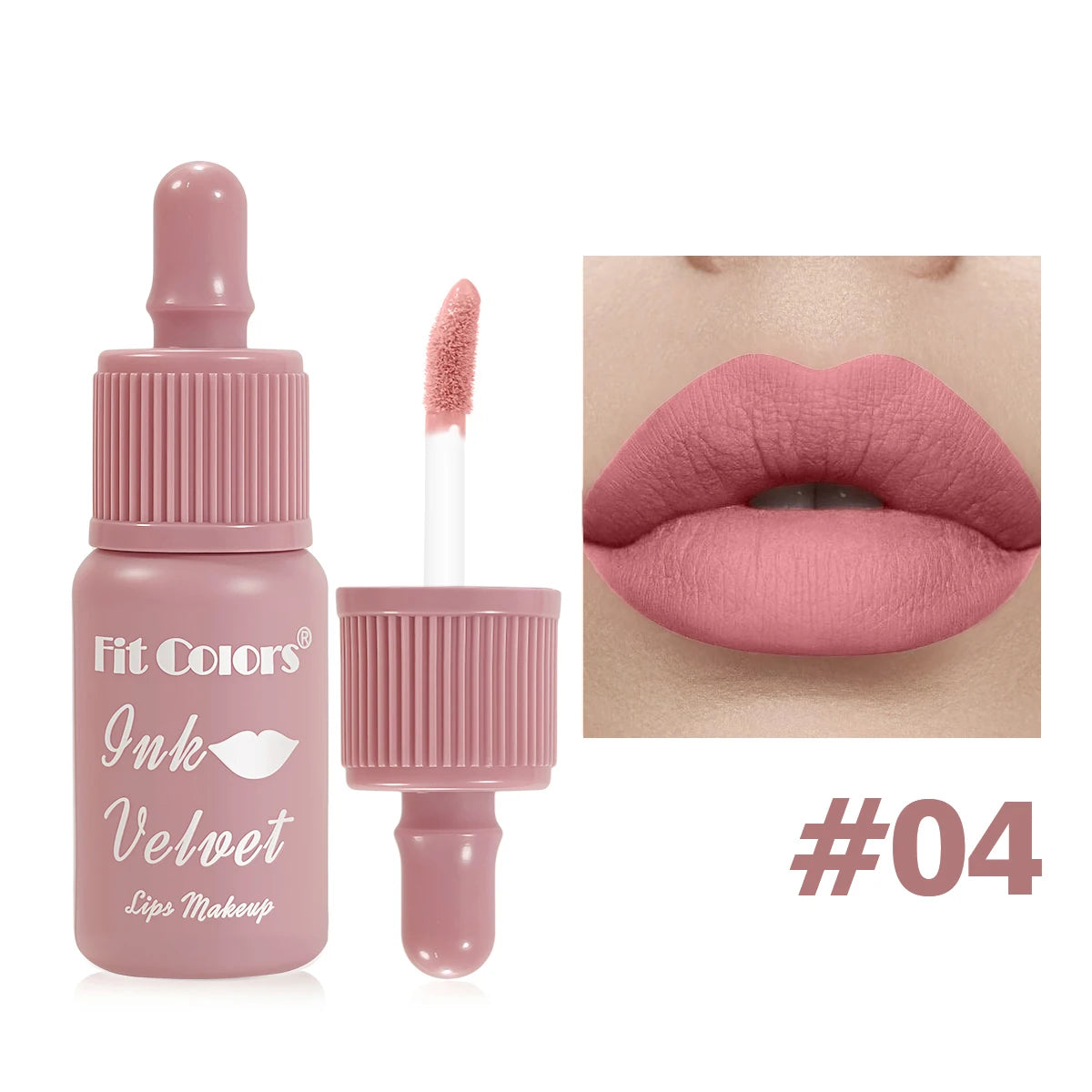 FIT COLORS 6 Color Matte Velvet Liquid Lip Gloss Long Lasting Non-Stick Cup Waterproof Intense Color Showing Lip Mud
