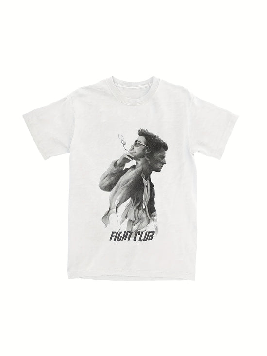 Creative Pure Cotton Printed Tee Fight Club Apparel TShirts Streetwear For Men Oversized Men Clothing Harajuku Graphic T Shirts 220g